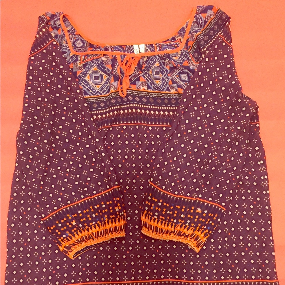 👾PURPLE AND ORANGE TUNIC TOP👾